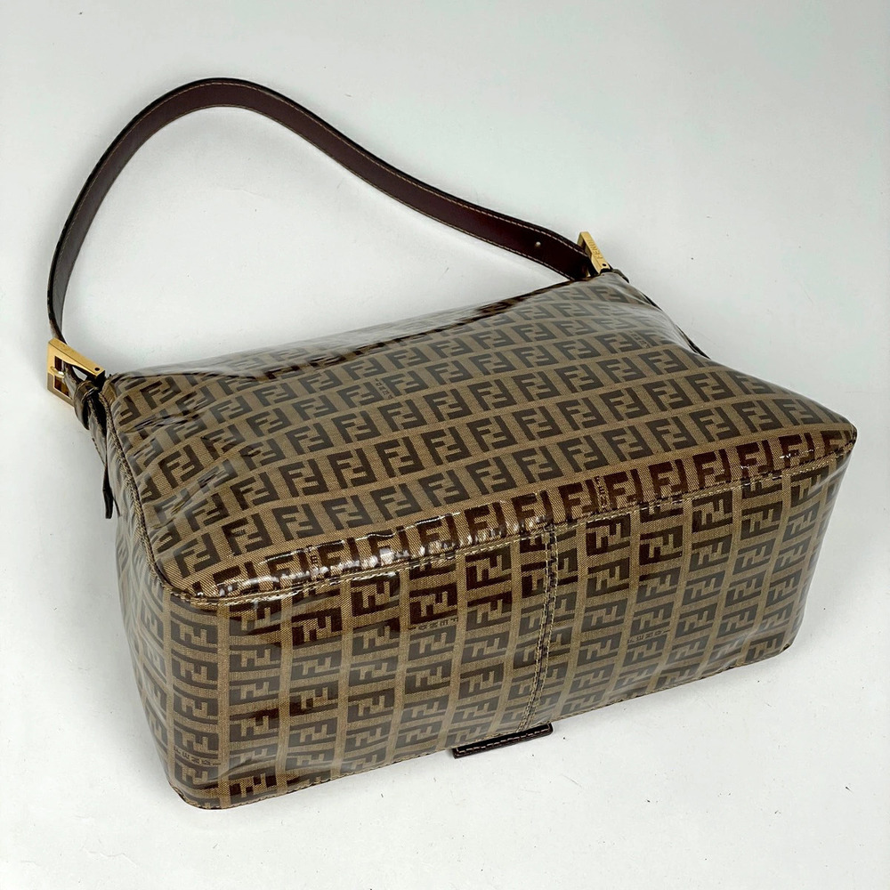 Fendi Bag Shoulder Mamma Canvas Zucchino Brown Bucket
